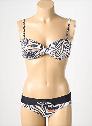 Maillot de bain 2 pièces stretch haut soutien-gorge moulé noir REGLISSE femme