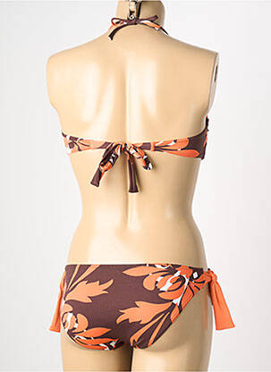 Maillot de bain 2 pièces stretch haut soutien-gorge moulé orange REGLISSE femme