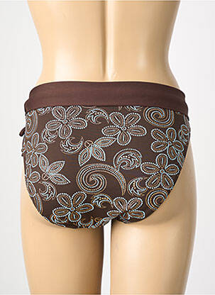 Bas de maillot de bain imprimé fantaisie culotte marron REGLISSE femme