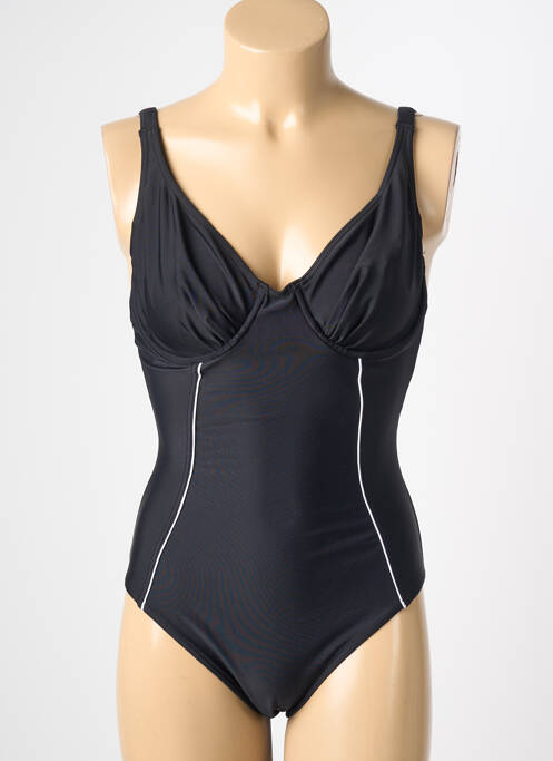 Maillot de bain 1 pièce effet matière satinée haut soutien-gorge balconnet noir REGLISSE femme