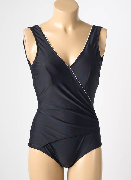 Maillot de bain 1 pièce effet matière satinée haut soutien-gorge moulé noir REGLISSE femme