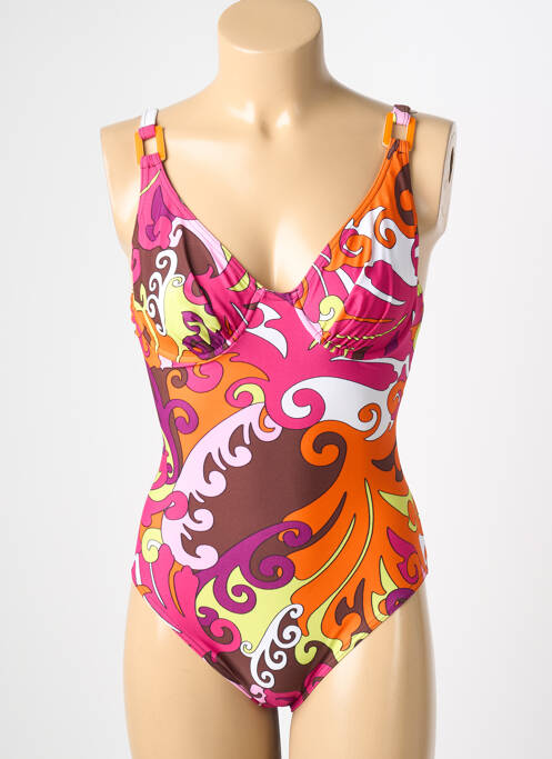 Maillot de bain 1 pièce imprimé fantaisie haut soutien-gorge balconnet rose REGLISSE femme