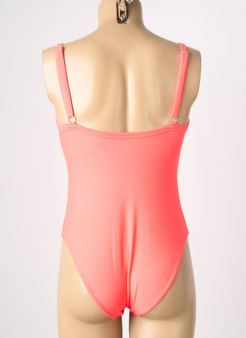 Maillot de bain 1 pièce effet matière satinée haut soutien-gorge moulé orange REGLISSE femme
