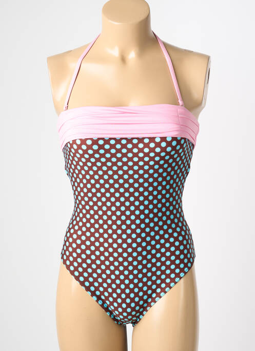 Maillot de bain 1 pièce bretelles élastiquées amovibles haut bandeau marron REGLISSE femme