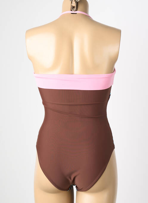 Maillot de bain 1 pièce bretelles élastiquées amovibles haut bandeau marron REGLISSE femme
