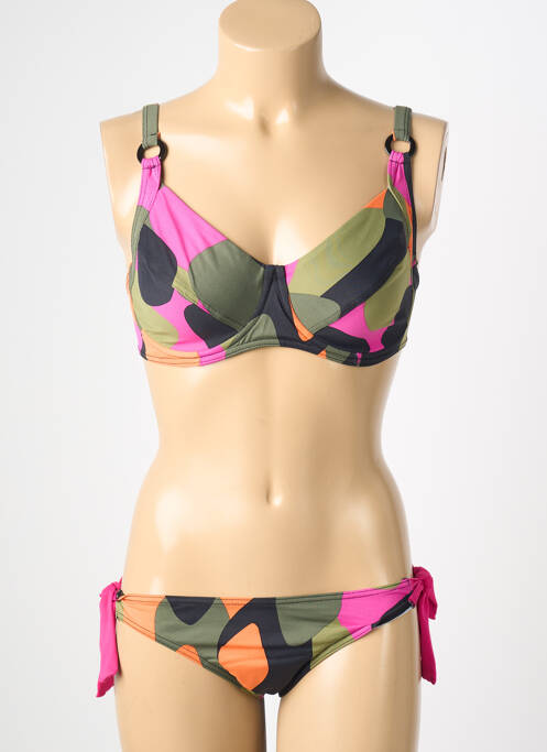 Maillot de bain 2 pièces stretch haut soutien-gorge balconnet vert REGLISSE femme