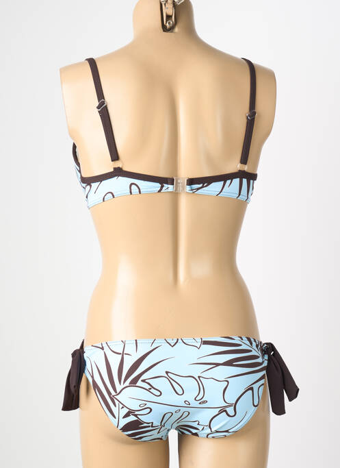 Maillot de bain 2 pièces stretch haut soutien-gorge push-up bleu REGLISSE femme