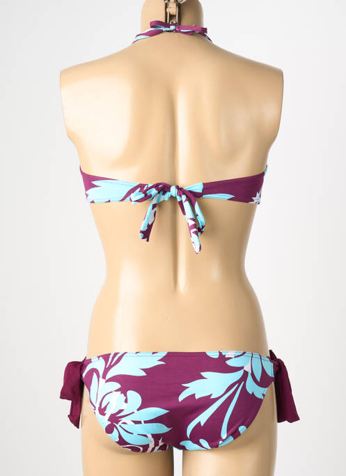 Maillot de bain 2 pièces stretch haut soutien-gorge moulé violet REGLISSE femme