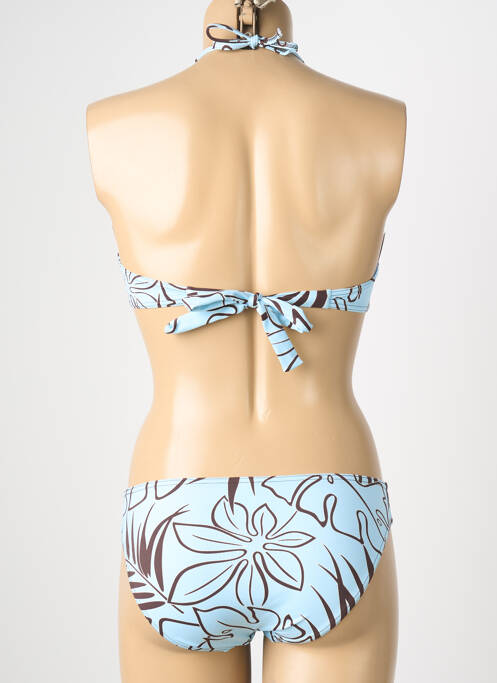 Maillot de bain 2 pièces stretch haut soutien-gorge moulé bleu REGLISSE femme