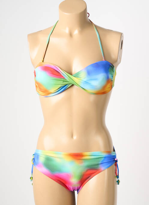 Maillot de bain 2 pièces stretch haut soutien-gorge moulé vert REGLISSE femme