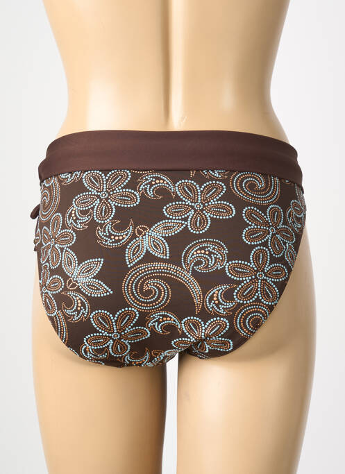 Bas de maillot de bain imprimé fantaisie culotte marron REGLISSE femme