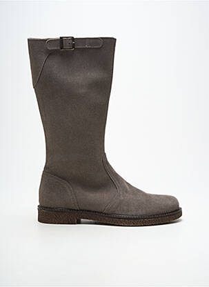Bottes bout rond talon plat jusqu'à 3cm gris LUNELLA femme