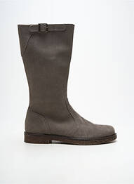 Bottes bout rond talon plat jusqu'à 3cm gris LUNELLA femme