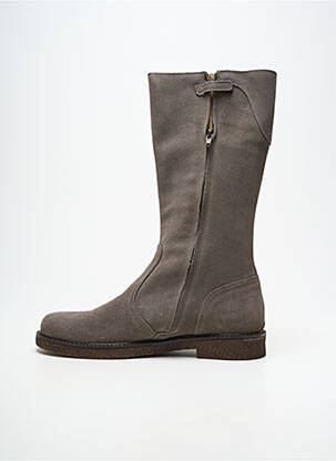 Bottes bout rond talon plat jusqu'à 3cm gris LUNELLA femme