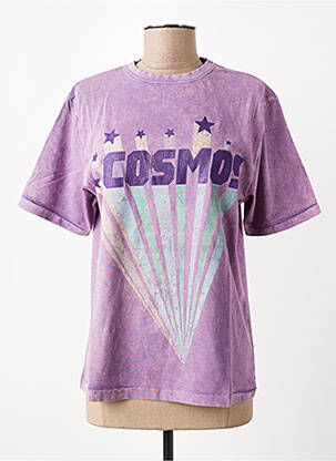 T-shirt imprimé fantaisie manches courtes violet ROSE GARDEN femme