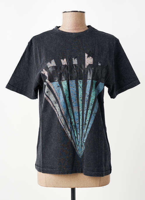 T-shirt imprimé fantaisie manches courtes noir ROSE GARDEN femme