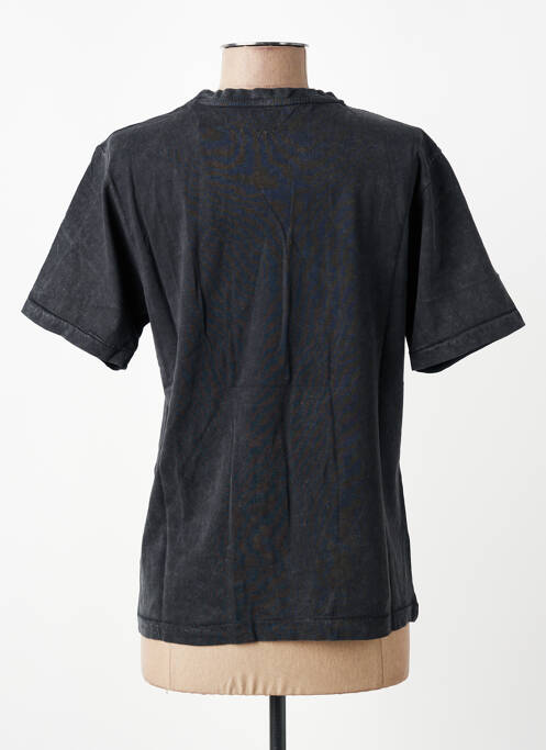 T-shirt imprimé fantaisie manches courtes noir ROSE GARDEN femme