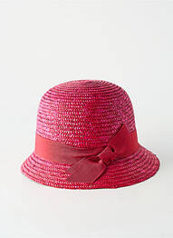 Chapeau broderie ruban rose COUSTILLERES femme