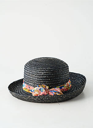 Chapeau broderie ruban noir COUSTILLERES femme