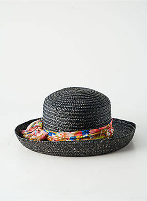 Chapeau forme chapeau paille noir COUSTILLERES femme