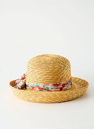 Chapeau forme chapeau paille jaune COUSTILLERES femme