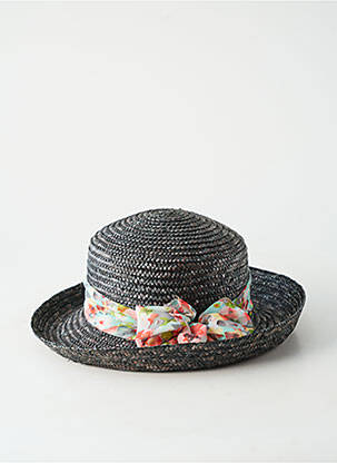 Chapeau broderie ruban gris COUSTILLERES femme