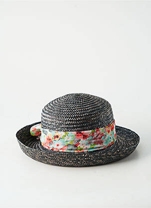 Chapeau broderie ruban gris COUSTILLERES femme