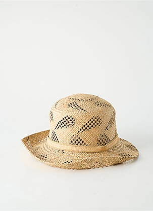 Chapeau broderie ruban beige COUSTILLERES femme