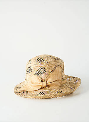 Chapeau broderie ruban beige COUSTILLERES femme