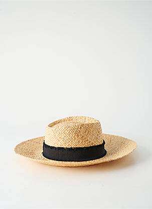 Chapeau broderie ruban noir COUSTILLERES femme