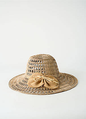 Chapeau broderie ruban beige COUSTILLERES femme