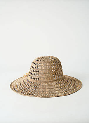 Chapeau broderie ruban beige COUSTILLERES femme