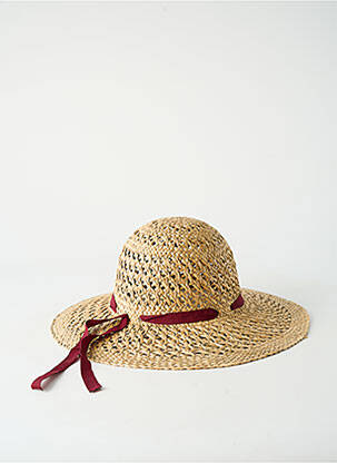 Chapeau broderie ruban rouge COUSTILLERES femme
