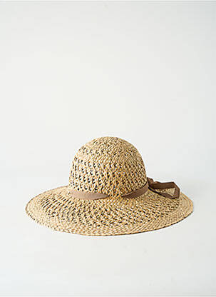 Chapeau broderie ruban gris COUSTILLERES femme