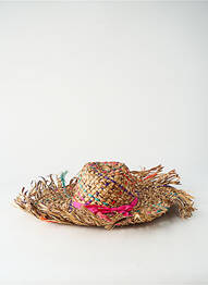 Chapeau forme chapeau paille rose COUSTILLERES femme