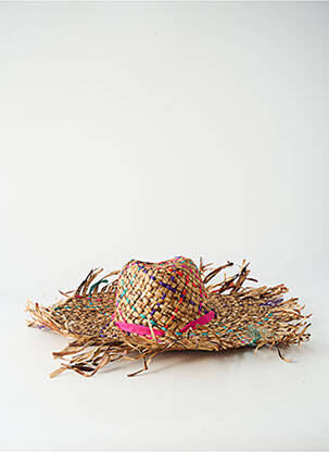 Chapeau forme chapeau paille rose COUSTILLERES femme