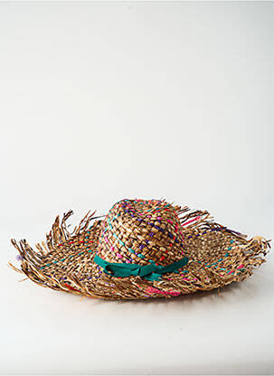 Chapeau forme chapeau paille vert COUSTILLERES femme