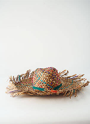 Chapeau forme chapeau paille vert COUSTILLERES femme