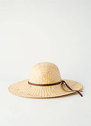 Chapeau forme chapeau paille marron COUSTILLERES femme