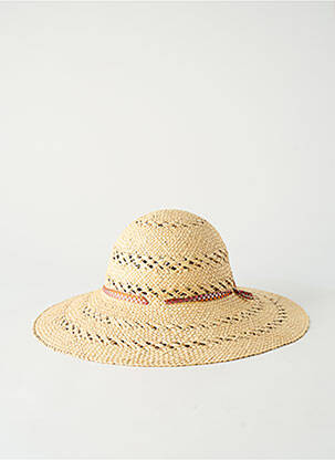 Chapeau broderie ruban marron COUSTILLERES femme