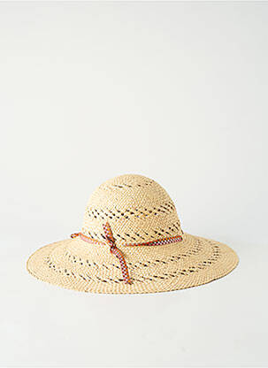 Chapeau broderie ruban marron COUSTILLERES femme