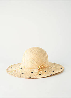 Chapeau broderie ruban beige COUSTILLERES femme