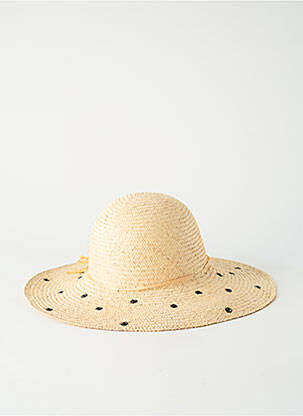 Chapeau broderie ruban beige COUSTILLERES femme