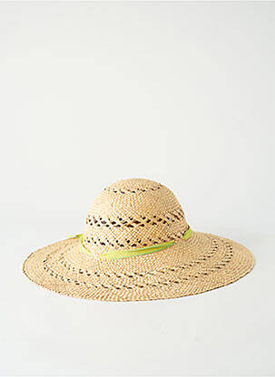Chapeau broderie ruban vert COUSTILLERES femme