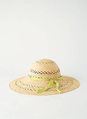 Chapeau broderie ruban vert COUSTILLERES femme