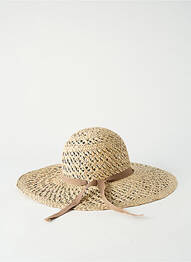 Chapeau broderie ruban marron COUSTILLERES femme