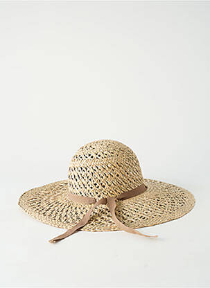 Chapeau forme chapeau paille marron COUSTILLERES femme