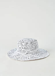 Chapeau imprimé fantaisie blanc HERMAN femme