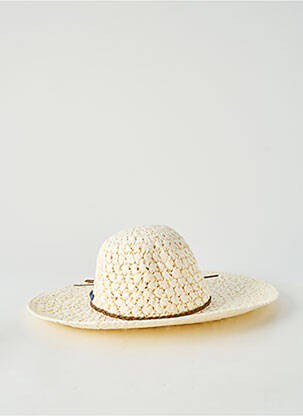 Chapeau broderie ruban beige ISLANDS CROSS femme