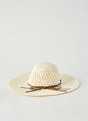 Chapeau broderie ruban beige ISLANDS CROSS femme